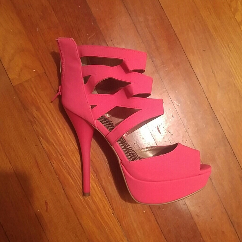 Hot pink platform shoes